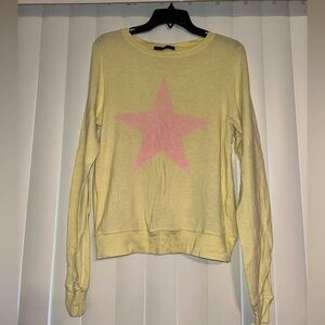 WILDFOX Yellow Sweater with Pink Star